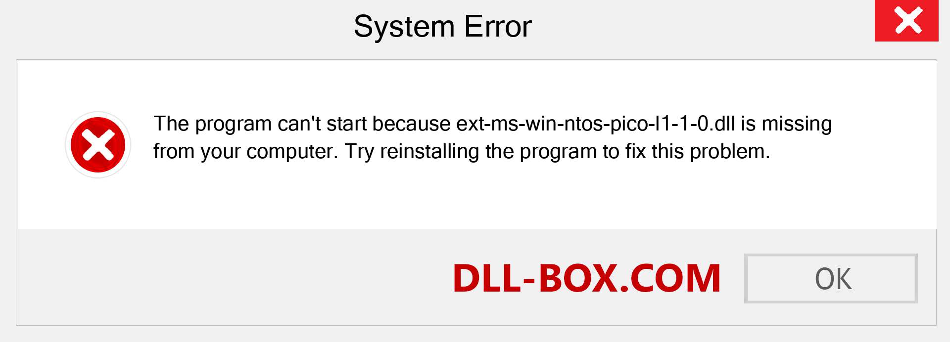  ext-ms-win-ntos-pico-l1-1-0.dll file is missing?. Download for Windows 7, 8, 10 - Fix  ext-ms-win-ntos-pico-l1-1-0 dll Missing Error on Windows, photos, images